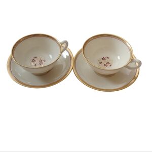 Vintage Lenox Bone China Nydia Footed Cups & Saucers Set